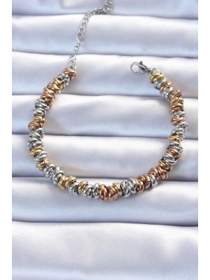 MuI MuI 316L Çelik Karışık Renkli İç İçi Geçmeli Bombeli Bileklik