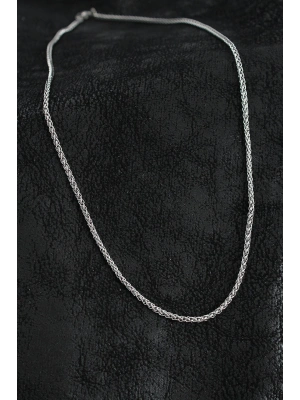 MuI MuI 316L Çelik Örgü Zincir Model Gümüş Renk Erkek Kolye