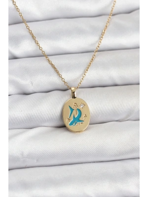 MuI MuI 316L Çelik Zincir Gold Renk Shark Figür Kadın Kolye