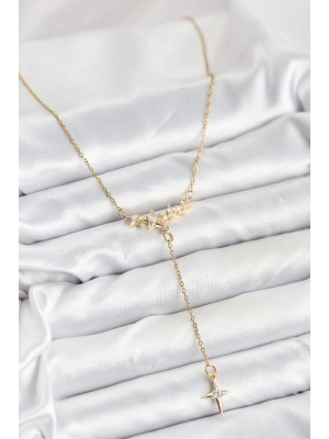 MuI MuI 316L Çelik Zincir Gold Renk Yıldız Model Y Kadın Kolye