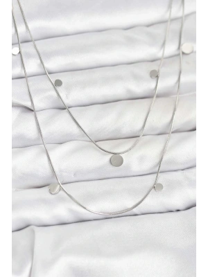 MuI MuI 316L Çelik Zincir Gümüş Renk Pullu Kadın Kolye