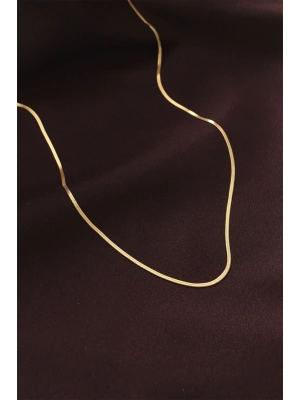 MuI MuI Çelik Gold Renk 60 cm İnce İtalyan Zincir Kolye