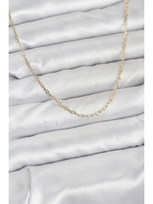 MuI MuI CM 14K Goldfarbene Büroklammerkette Modell 60 cm Damenhalskette