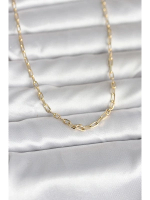 MuI MuI CM 14K Goldfarbene Büroklammerkette Modell 60 cm Damenhalskette