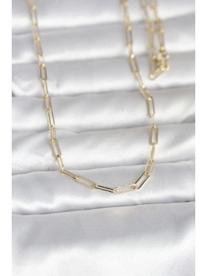 MuI MuI CM 14K Goldfarbene Büroklammerkette Modell 60 cm Damenhalskette