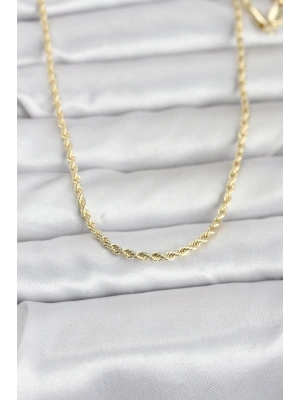 MuI MuI CM 14K Gold Twisted Chain 60cm Damenhalskette