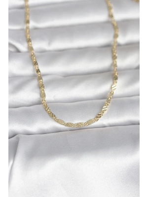 MuI MuI CM 14K Gold Color Line Laser Patterned 60 cm Damenhalskette