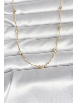 MuI MuI CM 14K Goldfarbene Tropfenkugelkette 60 cm Damenhalskette