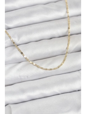 MuI MuI CM 14K Goldfarbene, gepresste Kette, Modell 60 cm, Damenhalskette