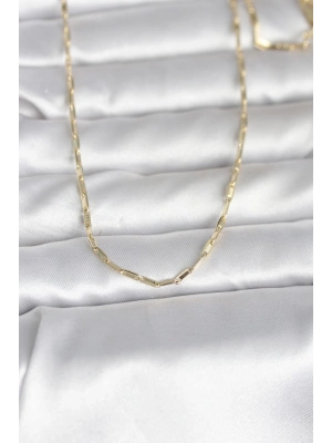 MuI MuI CM 14K Goldfarbene, dünne Büroklammerkette, 60 cm Damenhalskette