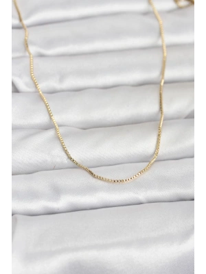 MuI MuI CM 14K Goldfarbene, dünne quadratische Kette, 60 cm, Damenhalskette