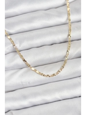 MuI MuI CM 14K Goldfarbene, lasergravierte Kettenmodell-Damenhalskette