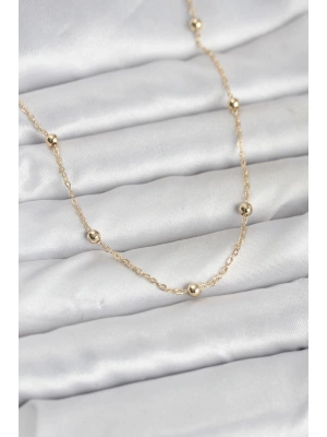 MuI MuI CM 14K Goldfarbene Messingkugelkette 60 cm Damenhalskette