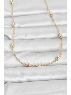 MuI MuI CM 14K Goldfarbene, kugelförmige, gedrehte Kettenform, 60 cm Damenhalskette