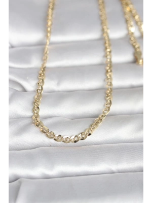 MuI MuI CM 14K Gold Renk Yassı Oval Zincirli Model 60 cm Kadın Kolye