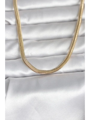 MuI MuI CM 14K Gold Renk Yassı Yılan Zincir Model 45 cm Kadın Kolye