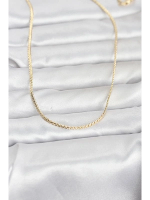 MuI MuI CM 14K Gold Flache Kette Modell 60 cm Damenhalskette