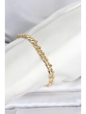 MuI MuI CM 14K Gold Renk Yassı Zincir Model Kadın Bileklik