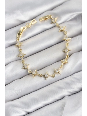 MuI MuI CM Kutup Yıldızı Model Gold Renk Zirkon Taşlı Kadın Bileklik