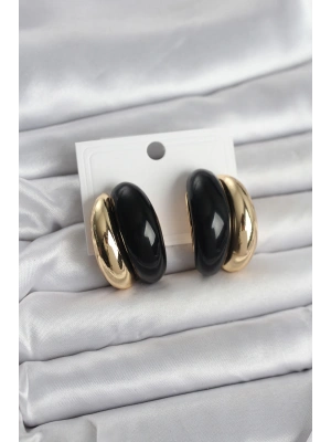 MuI MuI Damla Model Siyah Vintage Gold Renk Kadın Küpe