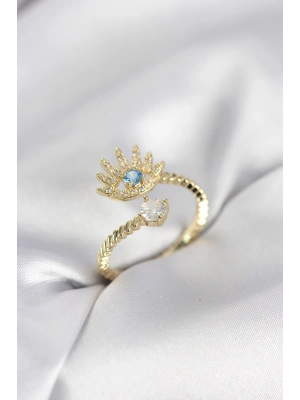 MuI MuI Goldfarbener Damenring mit Zirkonia-Stein