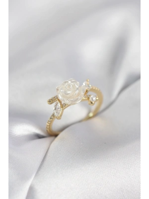 MuI MuI Gold Rose Modell Damenring mit Zirkonsteinen