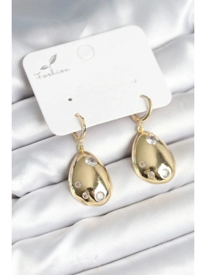 MuI MuI Gold Renk Pirinç Damla Model Kadın Küpe