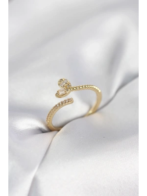 MuI MuI Goldfarbener Messingring mit Herzmotiv für Damen