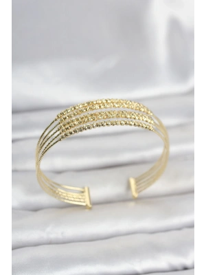MuI MuI Gold Renk Pirinç Minimal Dorikalı Kadın Bileklik