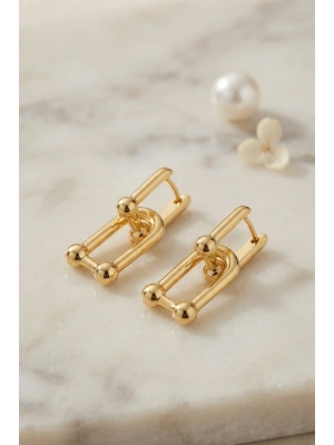MuI MuI Gold Renk Pirinç Tifani Model Kadın Küpe