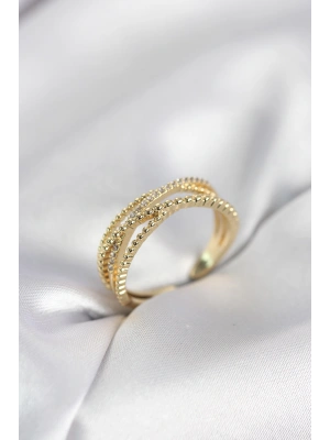 MuI MuI Goldfarbener Spiralring für Damen