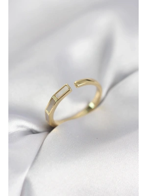 MuI MuI Goldfarbener Perlmutt-Barrenring für Damen