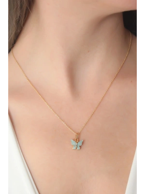 MuI MuI Gold Renk Su Yeşili Kelebek Figür Kadın Kolye