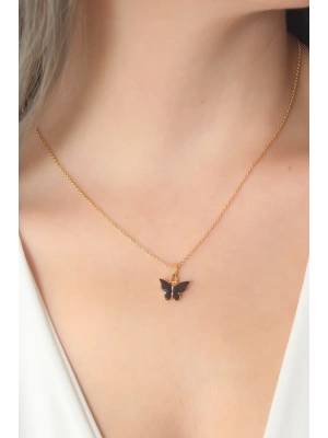 MuI MuI Gold Siyah Renk Kelebek Figür Kadın Kolye