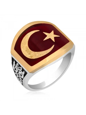 MuI MuI ​Gümüş Ay Yıldız Erkek Yüzük