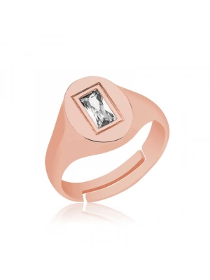 MuI MuI ​Gümüş Ayarlanabilir Rose Baget Taşlı Şovalye Yüzük