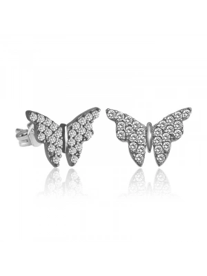 MuI MuI Gümüş Beyaz Kelebek Küpe