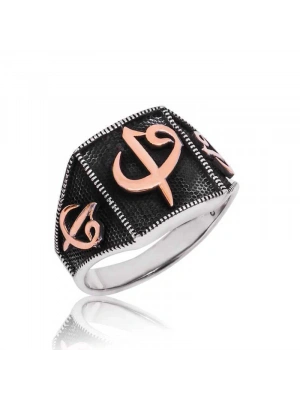 MuI MuI Gümüş Elif Vav Erkek Yüzük