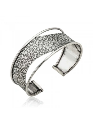 MuI MuI Gümüş Eskitme Desenli Bayan Bilezik