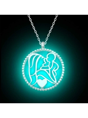 MuI MuI Gümüş Fosforlu Anne Çocuk Sevgisi Kadın Kolye