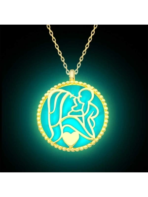 MuI MuI Gümüş Fosforlu Gold Anne Çocuk Sevgisi Kadın Kolye