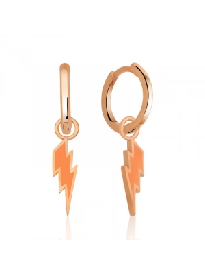 MuI MuI Gümüş Fosforlu Turuncu Şimşek Küpe