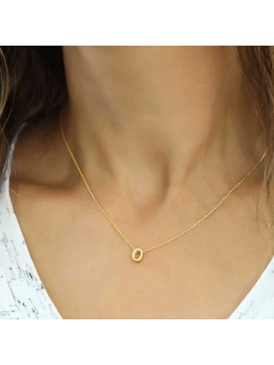 MuI MuI Gümüş Gold 3 Boyutlu Harf O Bayan Kolye
