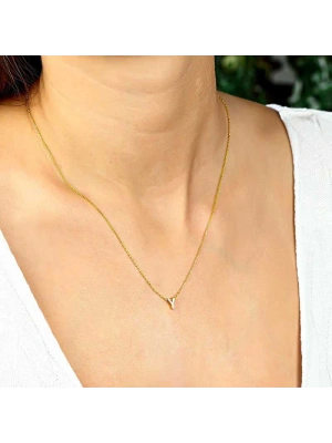 MuI MuI Gümüş Gold 3 Boyutlu Y Harf Bayan Kolye