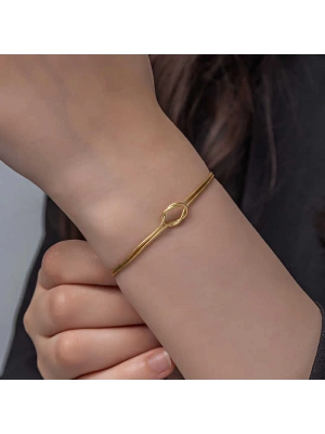 MuI MuI Gümüş Gold Aşk Düğüm Kadın Bileklik