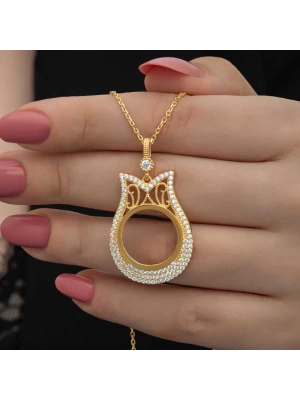 MuI MuI Gümüş Gold Kaplama Çeyrek Altın Takılabilen Kadın Kolye