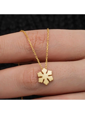 MuI MuI Gümüş Gold Minimal Kar Tanesi Kadın Kolye