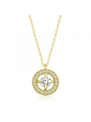 MuI MuI Gümüş Gold Minimal Yuvarlak Tektaş Kadın Kolye