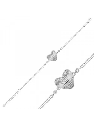 MuI MuI Gümüş İsimli Kalp Bayan Bileklik