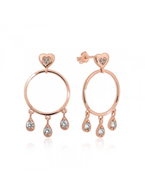 MuI MuI Gümüş Kalp Detaylı Halka Bayan Küpe